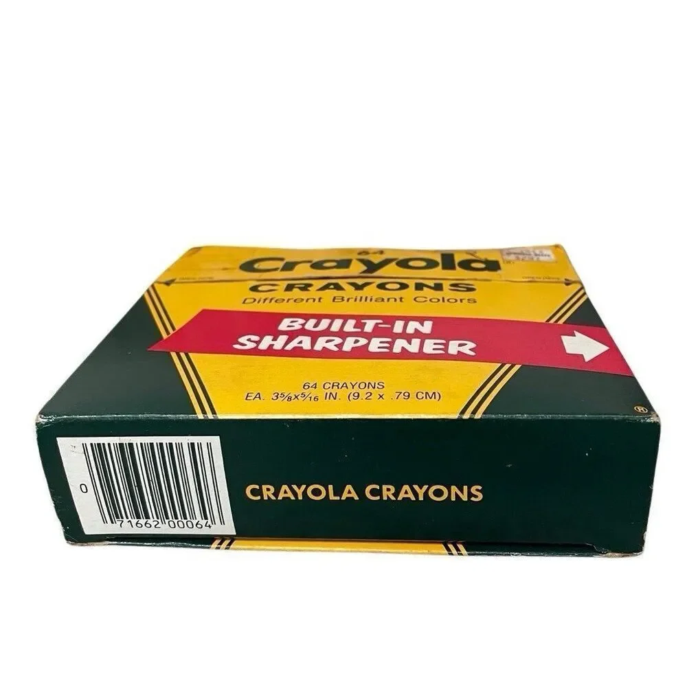 Vtg Crayola Crayons 64 Brilliant Colors Built-in Sharpener Periwinkle Indian Red